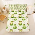 thumbnail image 5 of Erosebridal Cute Animal Kawaii Frog Full Size Sheets,Cartoon Flowers Floral Bed Sheets For Boys 4 Pieces, 5 of 6