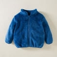 thumbnail image 4 of Povozer Unisex Cute Fleece Lined Sherpa Full-Zip Jacket Coat Winter Hoodie(Blue,5-6Y), 4 of 5