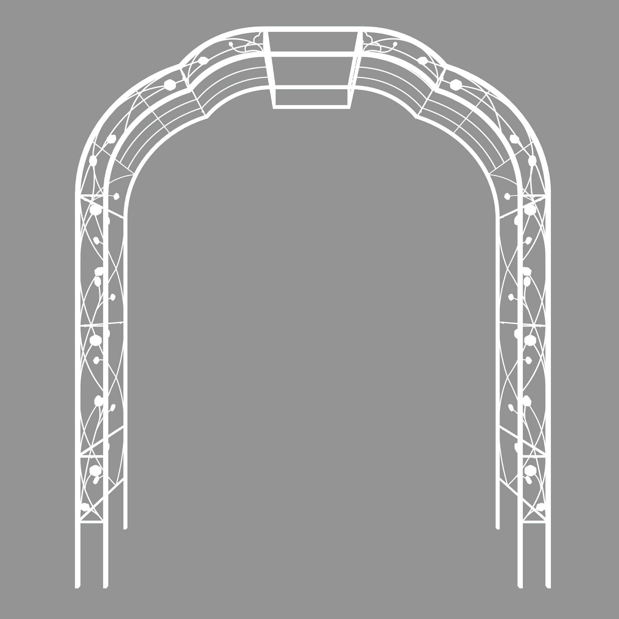 Yoneston 98.4"H Metal Garden Arch Trellis, Garden Arbor Trellis Support Rose Arch for Outdoor Plant Climbing or Wedding Decor, White