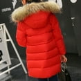 thumbnail image 7 of Efsteb Girls Winter Coats Hooded Puffer Jacket Warm Long Coat Long Sleeve Thick Puffer Coat Outwear (Red,2-3 Years), 7 of 7