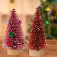 thumbnail image 5 of 4 PCS Mini Christmas Trees, Artificial Christmas Tree Bottle Brush Trees Christmas, Sisal Snow Trees with Wooden Base for Christmas Decor Christmas Party Home Table Craft pink blue, 5 of 9