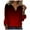Red, variant on JINMGG Fall Long Sleeve Shirts for Women Fashion Woman V Neck Three Quarter 3/4Sleeve T Shirt AutumnBlouse Tops Sweatshirt Dark Blue S