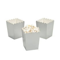 Mini Silver Popcorn Box (24Pc) - 24 Pieces