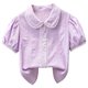 thumbnail image 1 of Odeerbi Camisa de Vestido de Algodón de Las Niñas Flor Bordado de Manga Corta Uniforme de La Escuela Con Bolsillo, 1 of 9