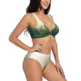 thumbnail image 2 of Wukai Fog Forest Women's Bikini Set Two Piece,wimsuit High Waisted V Neck Twist Front Adjustable Spaghetti Straps Bathing Suit-XX-Large, 2 of 7