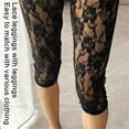 thumbnail image 3 of Aellinatey Women Flower Lace Shorts See Through Mesh Thin Capris Leggings Underpant Tights, 3 of 12