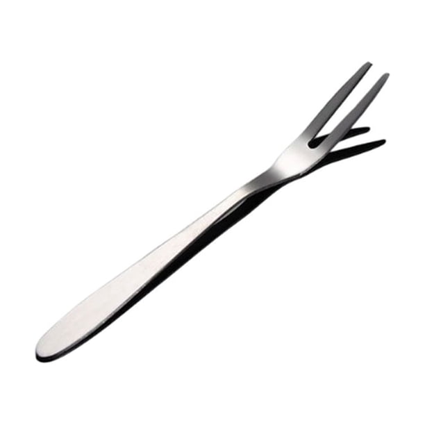 Cateissary Tenedor de frutas de acero inoxidable para pasteles, dulces, postres, tenedores, vajilla de fiesta, palillos de sólidos, caja Bento, Mostrada Tipo 1 Cateissary HA079005-01