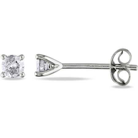 Miabella 1/4 CT. Diamond Martini Style Stud Earrings in Sterling Silver