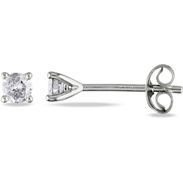 Miabella - 1/4 CT. Diamond Martini Style Stud Earrings in Sterling ...