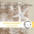 thumbnail image 6 of Brown Coastal Kitchen Curtains Window Panels, Summer Beach Nautical Starfish Coral Vintage Insulated Window Treatment Curtain, Grommet Curtains for Bedroom/Living Room/Bathroom, 2 Piece 42"Wx54"L, 6 of 8