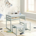 thumbnail image 3 of Max & Finn Signy Kids Table and 2 Chairs Set with Adjustable Heights, Cloud Blue/White, 3 of 22