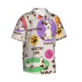 thumbnail image 2 of Bixox Men's Hawaiian Shirts Men's Dog Doing Yoga Print Short-Sleeve Shirt-3X-Large, 2 of 8