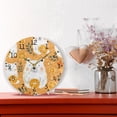 thumbnail image 2 of Cartoon White Bears Leaves Oranges Round Wall Clock Silent Analog Battery Operated Gold Pointer Home Decor 9.84" Diameter, 2 of 11