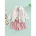 thumbnail image 2 of Franhais Baby Kids Girls Shorts Set, Crew Neck Tank Top +Elastic Waist Shorts and Sun-proof Jacket, 2 of 9