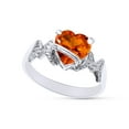 thumbnail image 2 of Heart Shape Simulated Citrine In 14K White Gold Over 925 Sterling Silver Ring Size 10.5, 2 of 5