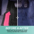 thumbnail image 6 of FH Group Universal Fit Trimabble Rubber Car Floor Mats with Stripped Design – Pink Full Set, 6 of 8