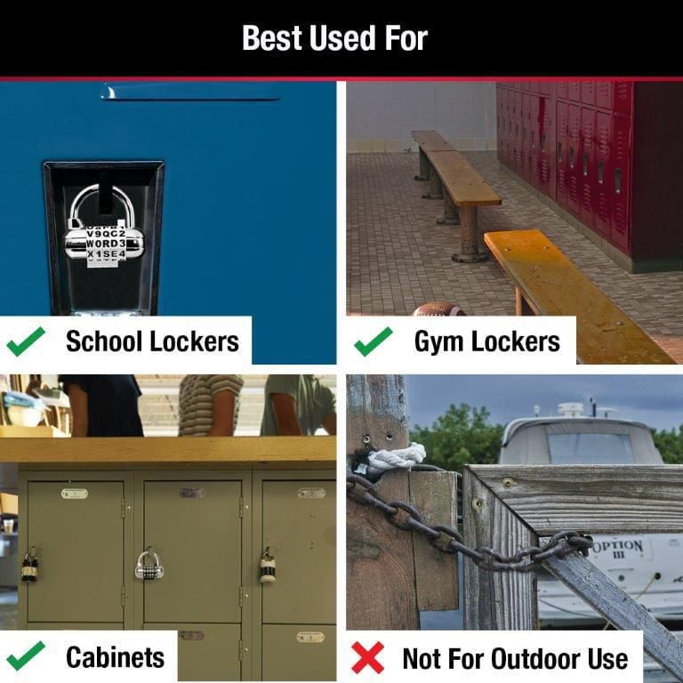 Master Lock Canada Master Lock Set-Your-Own Combination Lock #1534DBLK, 64mm, Letter Combination