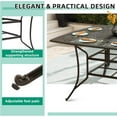 thumbnail image 5 of VIVIJASON Patio Cast Aluminum High Bar Table for 6-8, Outdoor 64" Large Square High Dining Table with 2.2" Umbrella Hole, Weather-Resistant Patio Dining Table for Deck Garden Backyards, Dark Bronze, 5 of 7