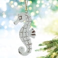 thumbnail image 3 of Seahorse Shell Ornaments - Beach Coastal White Christmas Decorations, Set of 2, 3 of 4