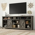 thumbnail image 6 of ANPOO Farmhouse TV Stand for 90 inch TVs, Rustic Entertainment Center TV Cabinet Stands with Power Outlets and LED lights, 6 of 8