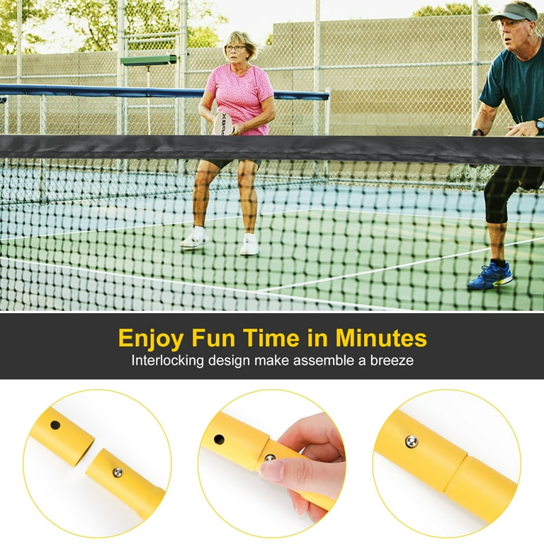 GIKPAL 22FT Portable Pickleball Set: Net, Lockable Wheels, 4 GIKPAL 22FT Portable Pickleball Set: Net, Lockable Wheels, 4