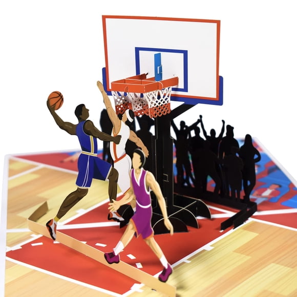 Tarjeta desplegable Greeting Art Basketball para cumpleaños o aniversario