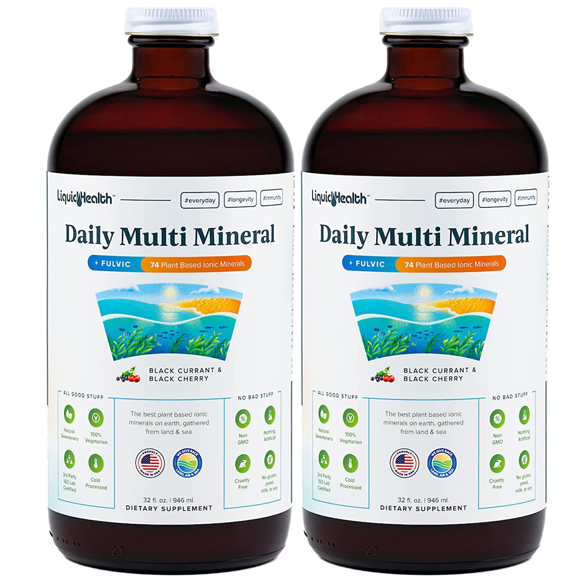 LIQUIDHEALTH Daily Multi Minerals Supplement with Fulvic Minerals, 32
