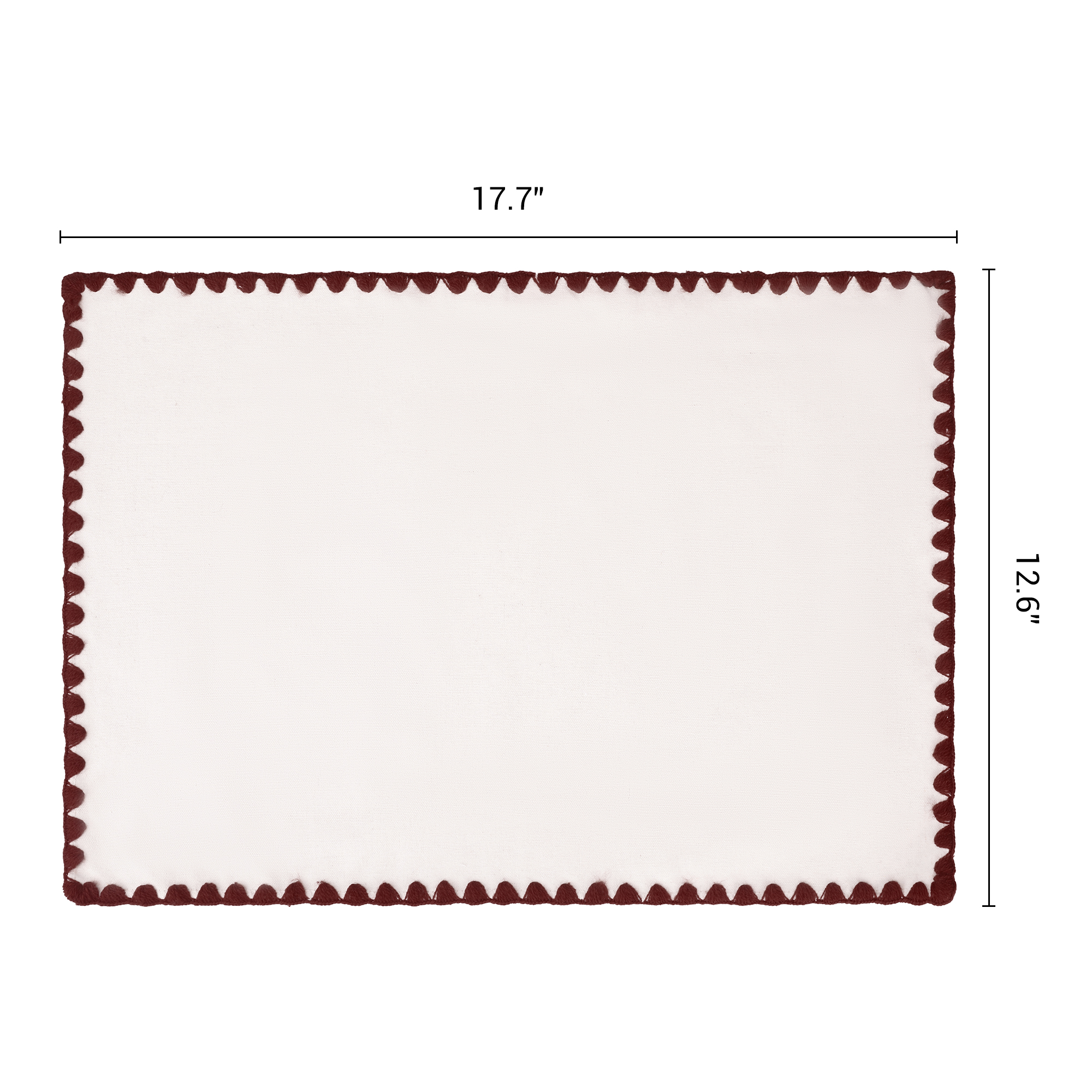 Unique Bargains Farmhouse Set of 4 Linen Placemats for Dining Table Decor Brown
