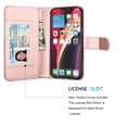 thumbnail image 5 of Takfox iPhone 12 Case, iPhone 12 Pro Case Cover 9 Card Holder PU Leather Kickstand Wrist Strap Protective Wallet Case for Women Apple iPhone 12/12 Pro 6.1 inch (2020), Rose Gold, 5 of 6