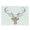 thumbnail image 1 of Antlers Cutting Board, Illustration of a Deer Wearing Scarf Knitted Neck Wintertime Cold December, Decorative Tempered Glass Cutting and Serving Board, Large Size, Redwood Grey White, by Ambesonne, 1 of 1
