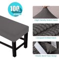 thumbnail image 2 of ABCISI Jacquard Dining Room Bench Covers, Soft Stretch Spandex Upholstered Slipcover, Removable Washable Cushion Slipcovers for Living Room, Bedroom, Kitchen(Light Gray), 2 of 15