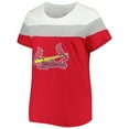 thumbnail image 2 of Women's Red/Heather Gray St. Louis Cardinals Plus Size Colorblock T-Shirt, 2 of 3