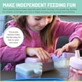 thumbnail image 2 of Melii Puzzle Bento Box Container for Kids, 3 Compartments- Pink, Purple, Grey - 1 set, 2 of 7