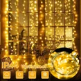 thumbnail image 4 of Guirnalda de luces LED para decoración navideña, guirnalda de luces para dormitorio, cortina de luces con control remoto, 4 of 5