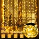 thumbnail image 4 of Guirnalda de luces LED para decoración navideña, guirnalda de luces para dormitorio, cortina de luces con control remoto, 4 of 5