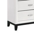 thumbnail image 4 of Benjara Ameya 58 Inch Wide Dresser, 6 Drawers Chrome, White Melamine, Black, 4 of 6