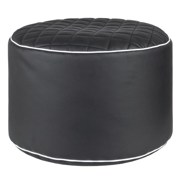 Gouchee Home Dotcom Modo Tap Black Faux Leather Beanbag Ottoman