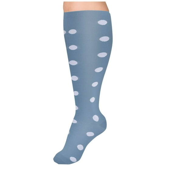 2X-3X Mens Tube-Socks Big & Tall Plus Size Boys Over the Calf Stretchy Polka Dot Printed Athletic Running Hiking Compression Long Tube-Sock