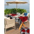 thumbnail image 5 of Outdoor Tablecloth with Umbrella Hole for Patio/Picnic/Party/Camping, Red Black Flowers Waterproof Table Cloth Rectangle Table Cover Washable, Abstract Botanical Floral Textured Plant (54"x 80"), 5 of 8