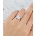 thumbnail image 6 of Silvago Jewel 0.75 Ct Lab Created Pear Cut Diamond Engagement Ring -14K White Gold Over Cluster Rings - Bridal Set Engagement Wedding Rings for Women's - 7th Year Anniversary Gifts for Mother, 6 of 9