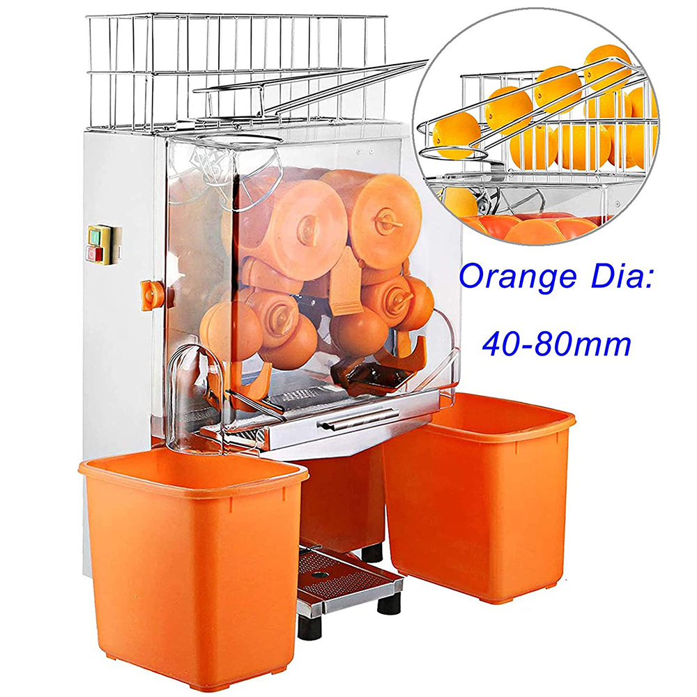 INTBUYING Commercial Orange Juicer Press Machine with Auto Feed and Plastic Tank