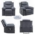 thumbnail image 5 of Historyli Go5H Recliner Chair, Massage Heated Electric Power Recliner Sofa, Theater Seating With Side Pocket, Single Lounge Sofa With Heating System, 5 of 8