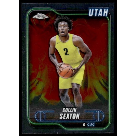 Collectible 2025 Topps Chrome Basketball Collin Sexton #35 Utah Jazz Utah Jazz NBA Basketball Trading Card