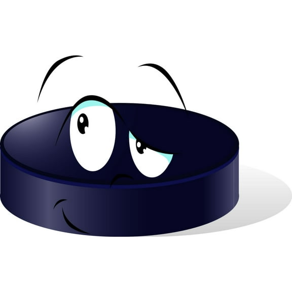 Design With Vinyl Artwork sports Funny Hockey Puck Replaces Ball In Ice-Hockey Wall Decal for Children - Character From Shakespeare Themed Décor - Size: 4 In x 8 In