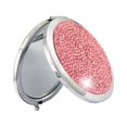 thumbnail image 2 of EeaseCA Rhinestone Folding Mirror Portable Cosmetic Mirror Round Makeup Mirror Looking Glass Pink, 2 of 7