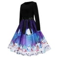 thumbnail image 4 of Odeerbi Christmas Dresses for Women Vintage Dress 2025 Long Sleeve O-Neck Evening Party Swing Dress, 4 of 9