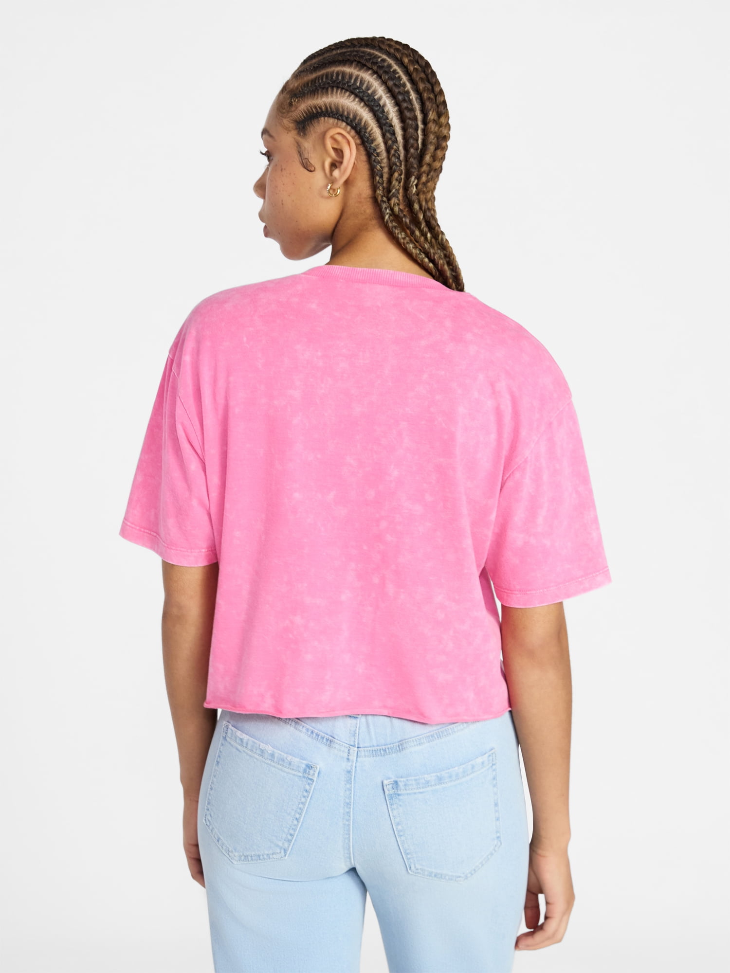 No Boundaries Boxy Cropped Graphic Tee, Women's XXS-XXL