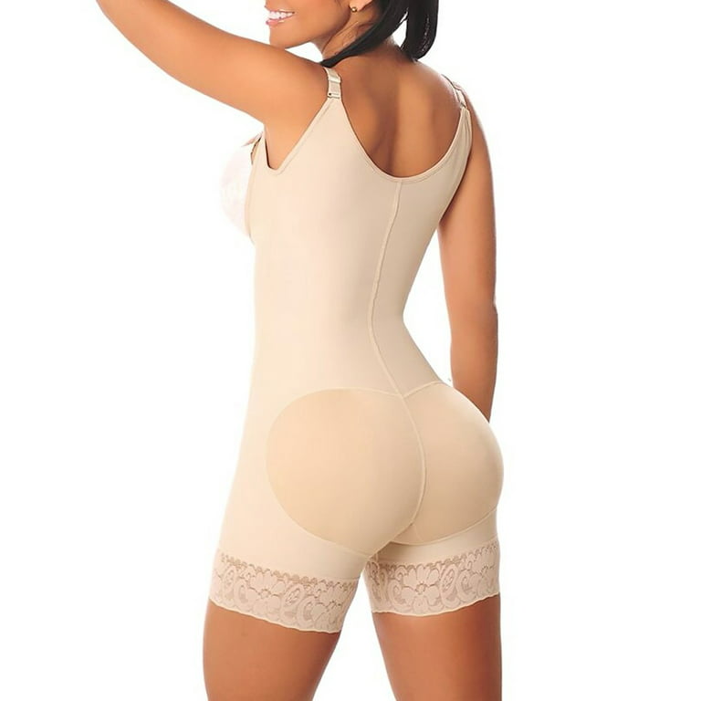 Full Body Shapewear For Women Faja Colombianas Waist Trainer Compression  Garments Strapless Bra Bustier (Beige, S) : : Fashion