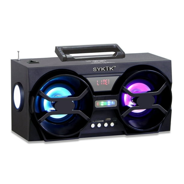 Sykik Bluetooth Boom Box with SD/MMC/USB, FM Radio, Builtin