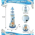 thumbnail image 4 of COTA Global Light Blue Stripes Lighthouse Decor - Handmade and Crafted Wooden Lighthouse Decoration with Starfish, Decorative Beach Style Tabletop Centerpiece – 11.5 Inch, 4 of 5